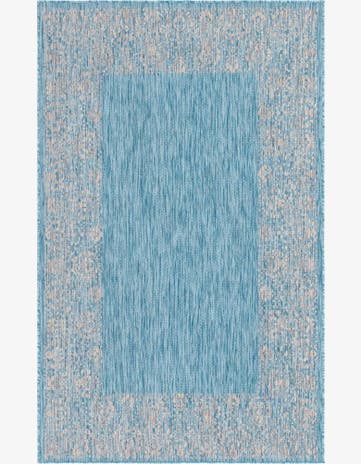 5' 3 x 8' Easy-Clean Border Indoor / Outdoor Rug