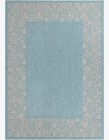 Aqua Easy-Clean Border Indoor / Outdoor Rug