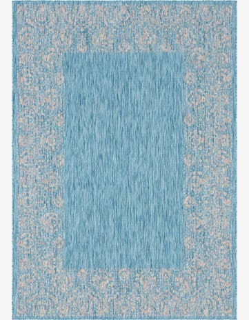 7' x 10' Easy-Clean Border Indoor / Outdoor Rug