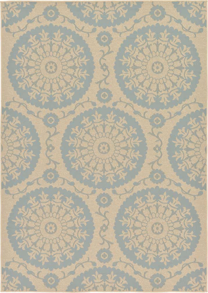 7' x 10' Easy-Clean Botanical Indoor / Outdoor Rug