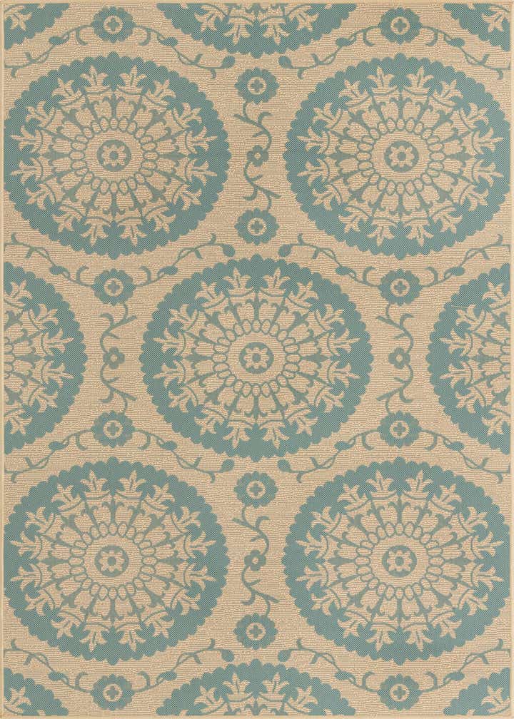 5' 3 x 8' Easy-Clean Botanical Indoor / Outdoor Rug