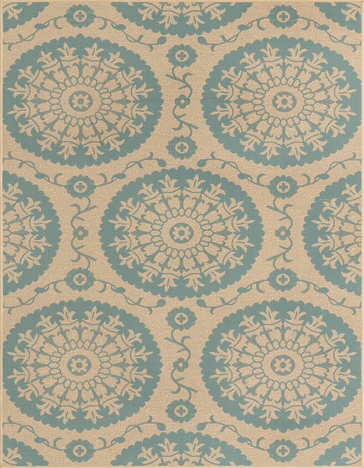 Detail image of 5' 3 x 8' Easy-Clean Botanical Indoor / Outdoor Rug