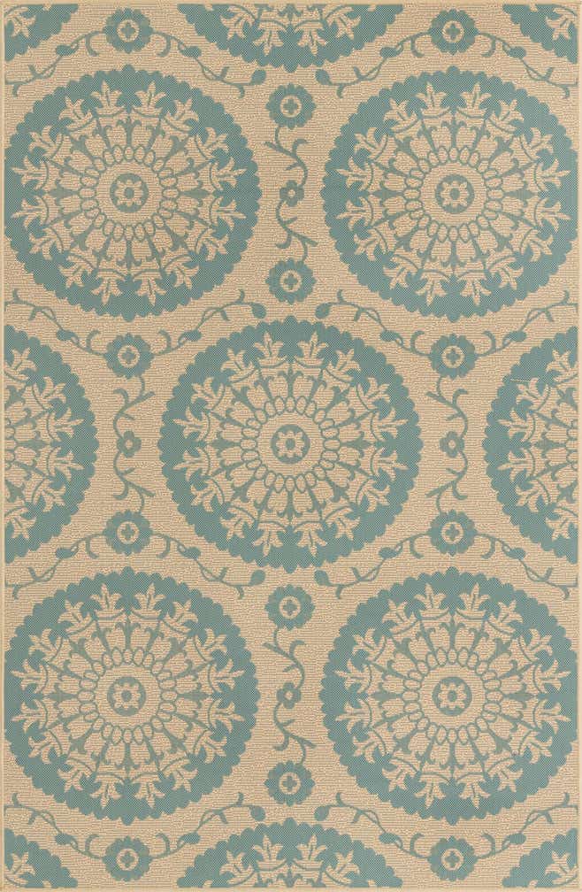 5' 3 x 8' Easy-Clean Botanical Indoor / Outdoor Rug