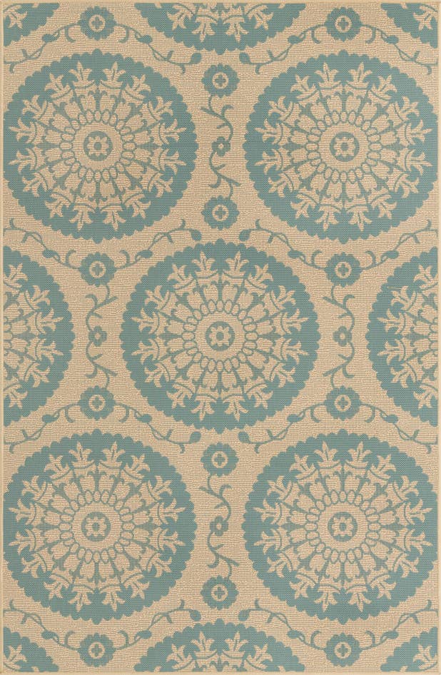 Detail image of 5' 3 x 8' Easy-Clean Botanical Indoor / Outdoor Rug