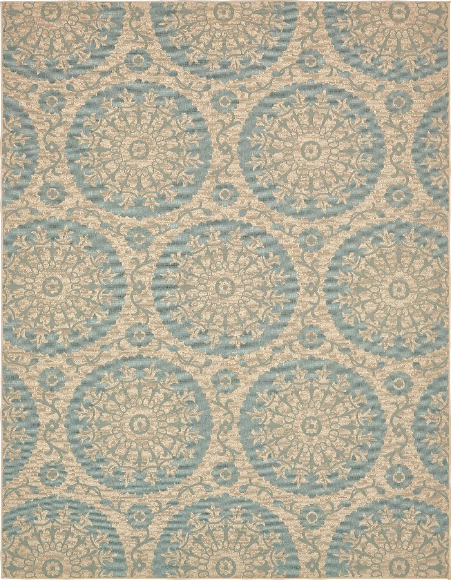 9' x 12' 2 Easy-Clean Botanical Indoor / Outdoor Rug