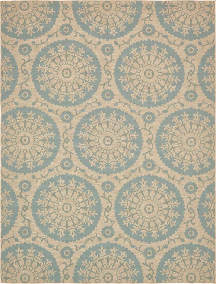 9' x 12' 2 Easy-Clean Botanical Indoor / Outdoor Rug