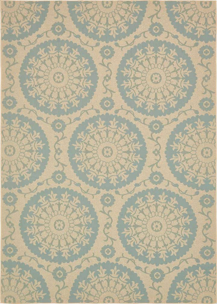 8' x 11' 4 Easy-Clean Botanical Indoor / Outdoor Rug