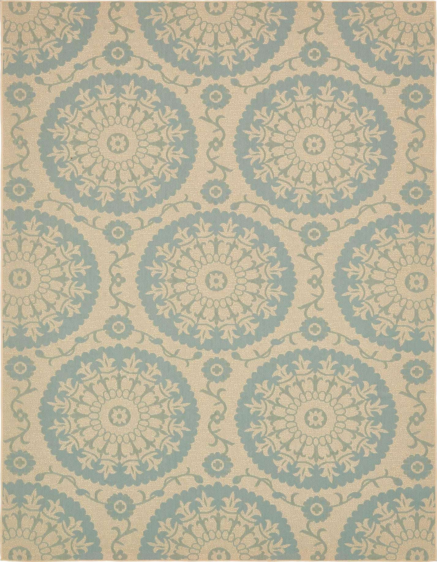 8' x 11' 4 Easy-Clean Botanical Indoor / Outdoor Rug