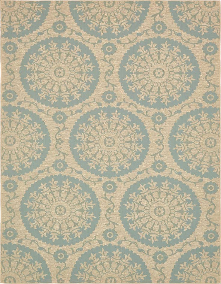 Detail image of 8' x 11' 4 Easy-Clean Botanical Indoor / Outdoor Rug