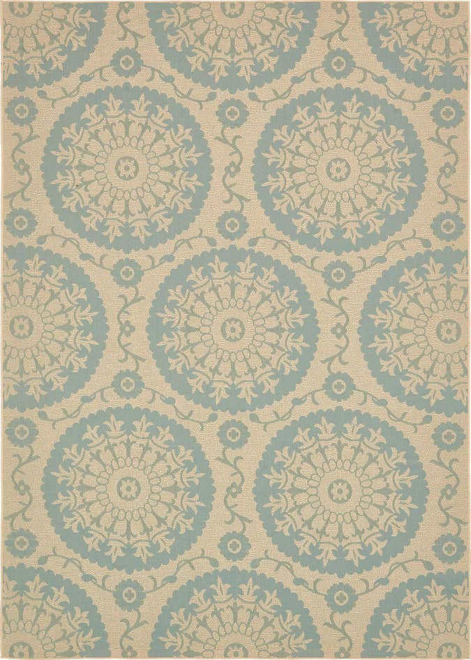 Detail image of 8' x 11' 4 Easy-Clean Botanical Indoor / Outdoor Rug