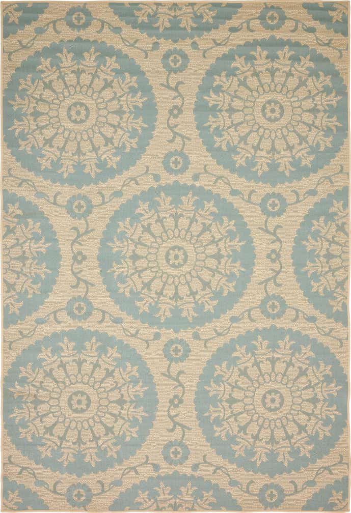 6' x 9' Easy-Clean Botanical Indoor / Outdoor Rug