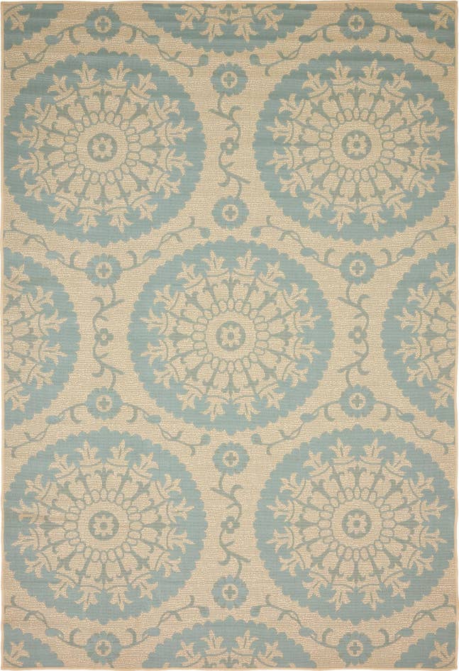 Detail image of 6' x 9' Easy-Clean Botanical Indoor / Outdoor Rug