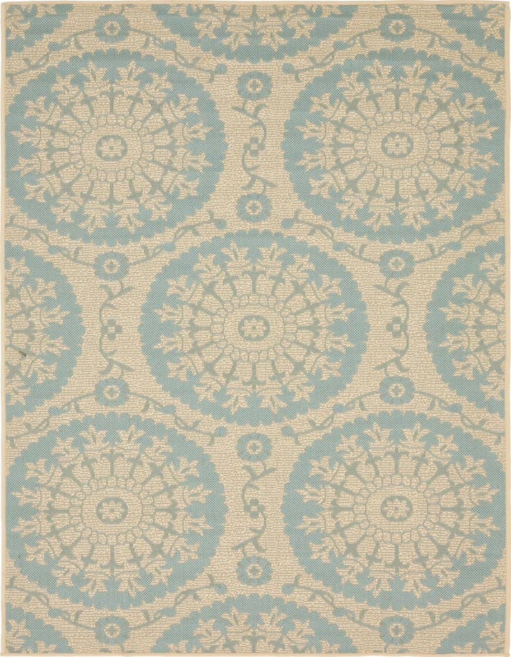 Detail image of 4' x 6' Easy-Clean Botanical Indoor / Outdoor Rug