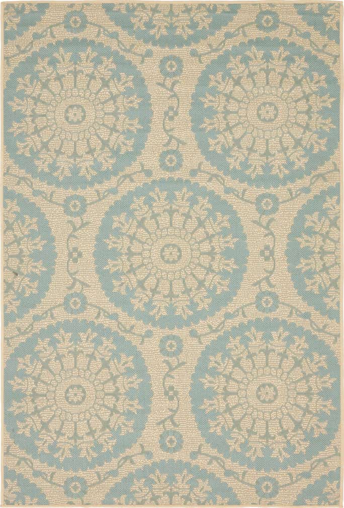 4' x 6' Easy-Clean Botanical Indoor / Outdoor Rug
