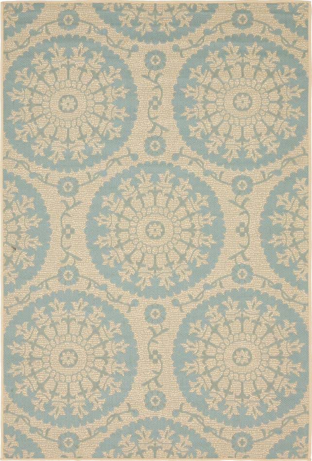 Detail image of 4' x 6' Easy-Clean Botanical Indoor / Outdoor Rug