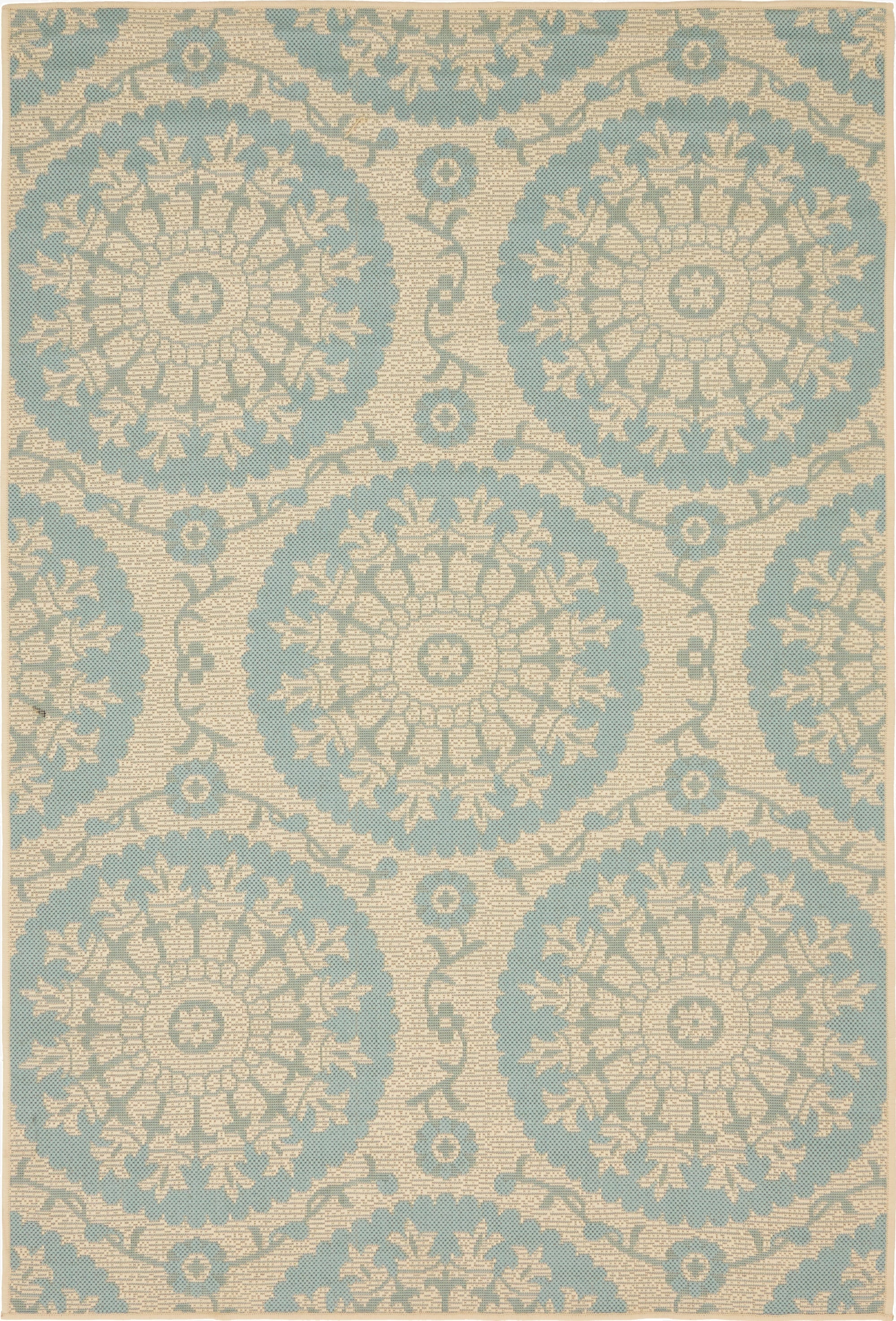 4' x 6'  Washable Botanical Indoor / Outdoor Rug