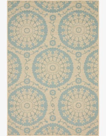 Aqua Easy-Clean Botanical Indoor / Outdoor Rug