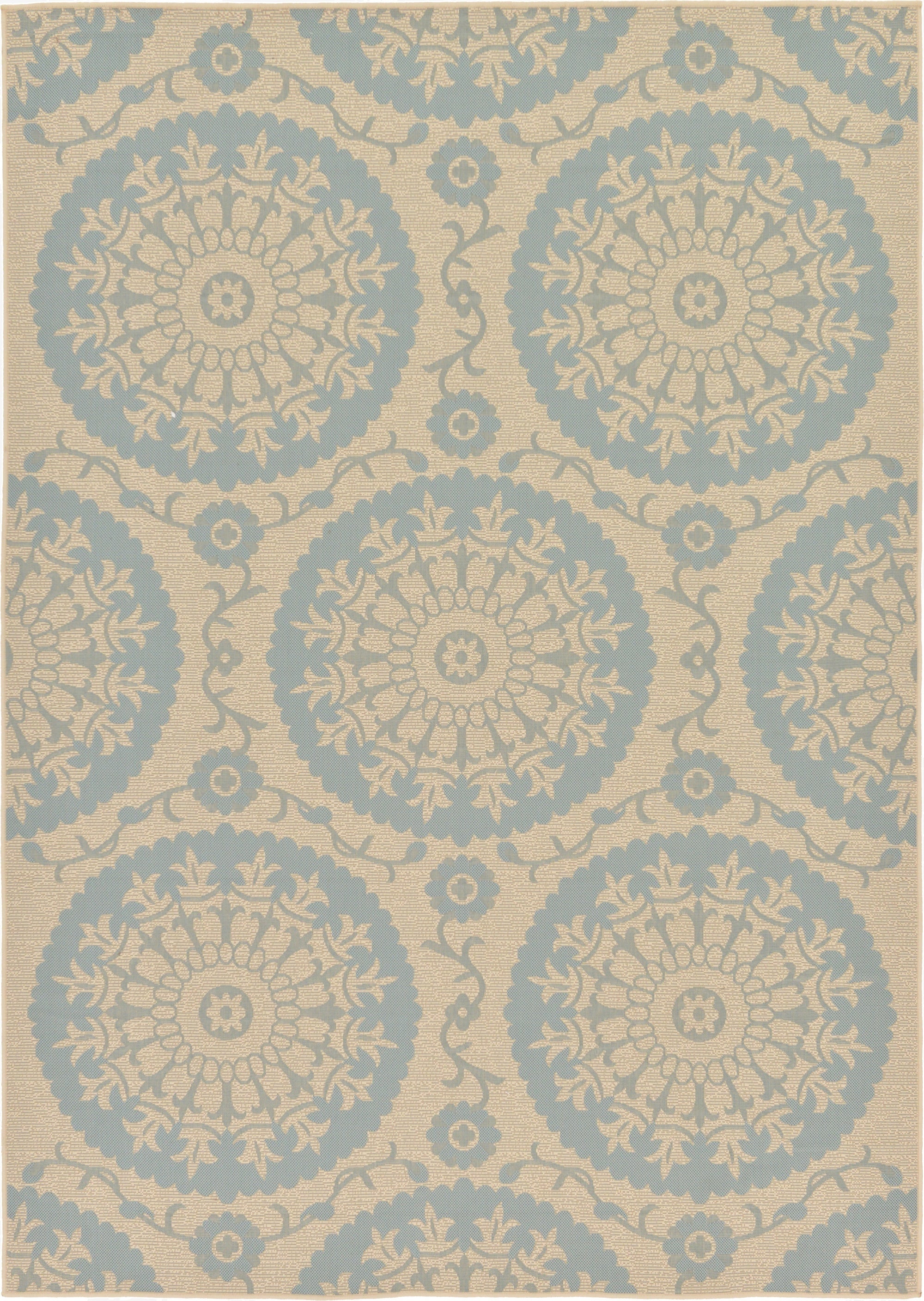 7' x 10'  Washable Botanical Indoor / Outdoor Rug