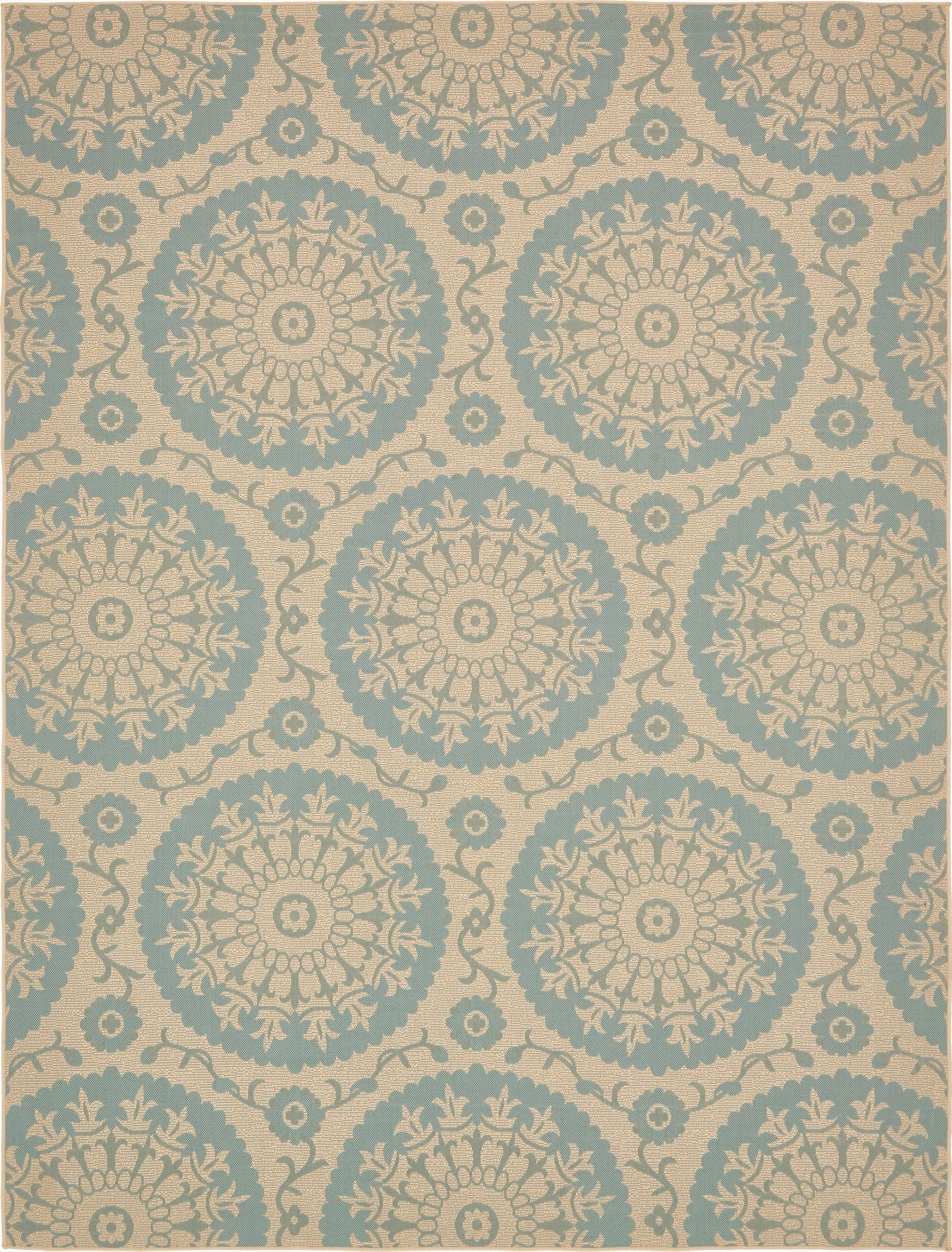 9' x 12' 2  Washable Botanical Indoor / Outdoor Rug