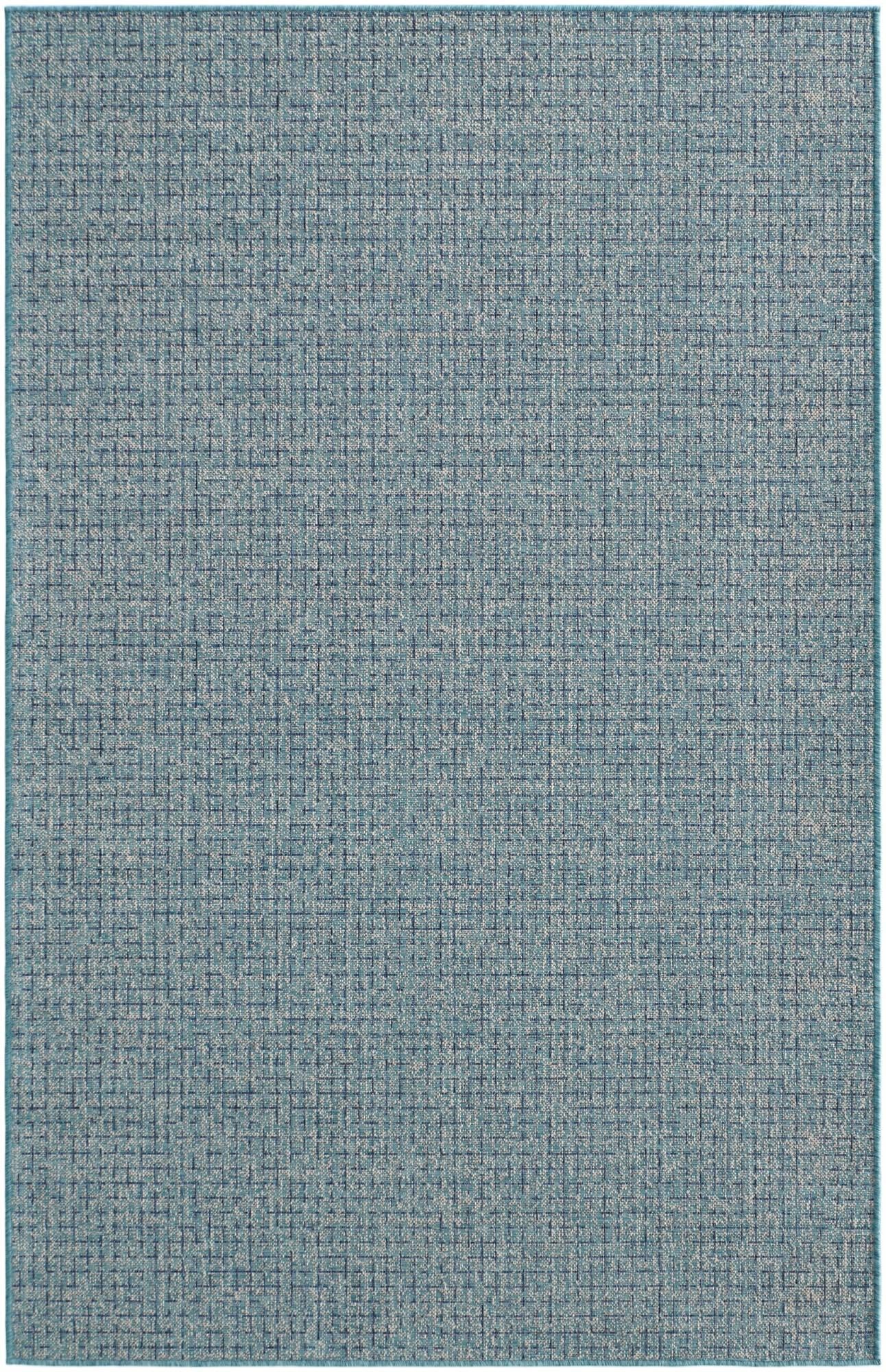 Aqua Easy-Clean Checkered Indoor / Outdoor Rug