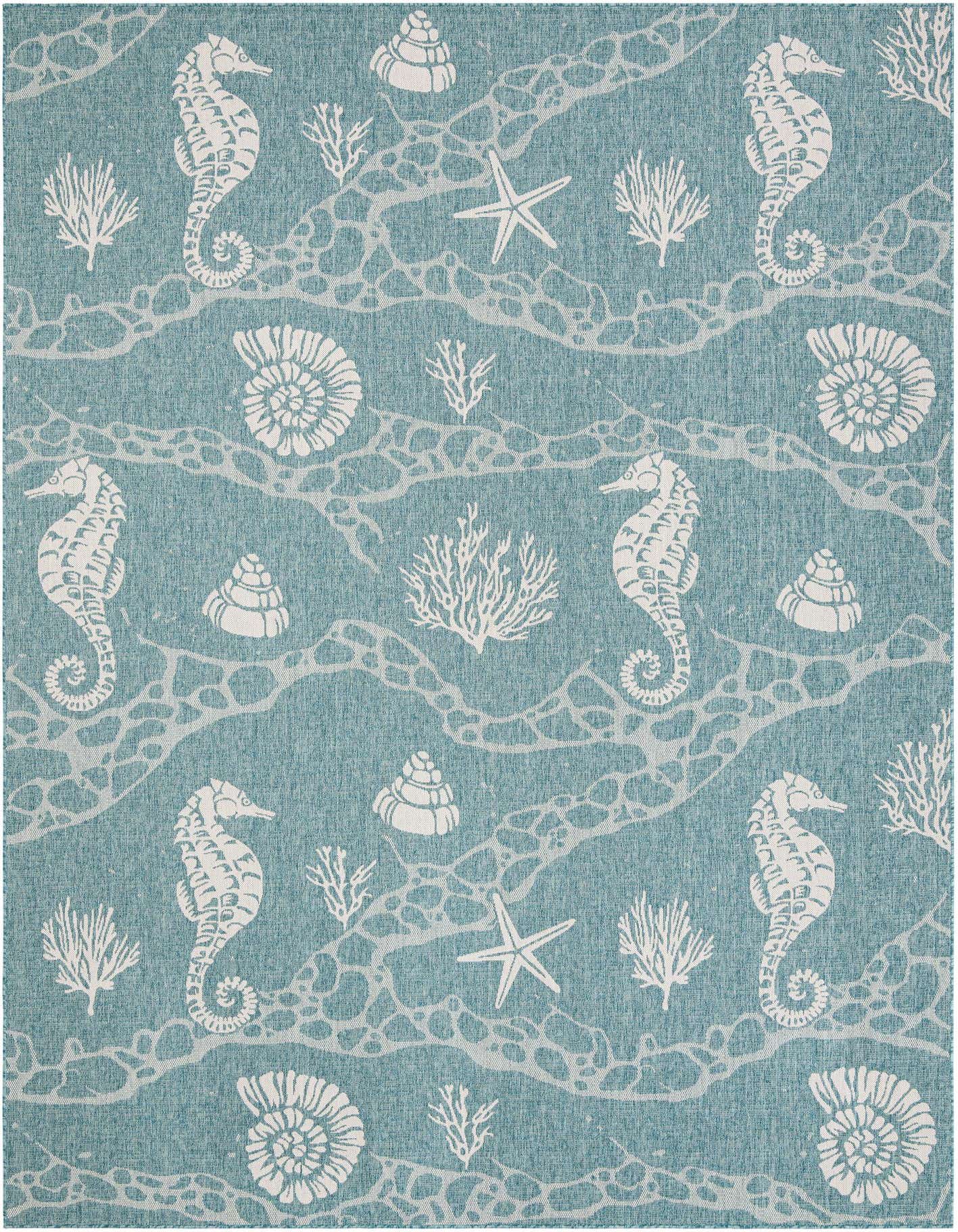 10' x 14' Easy-Clean Coastal Indoor / Outdoor Rug