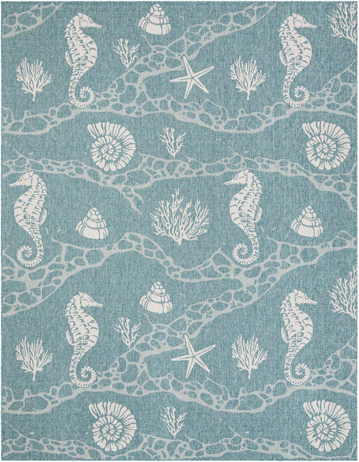 Detail image of 10' x 14' Easy-Clean Coastal Indoor / Outdoor Rug
