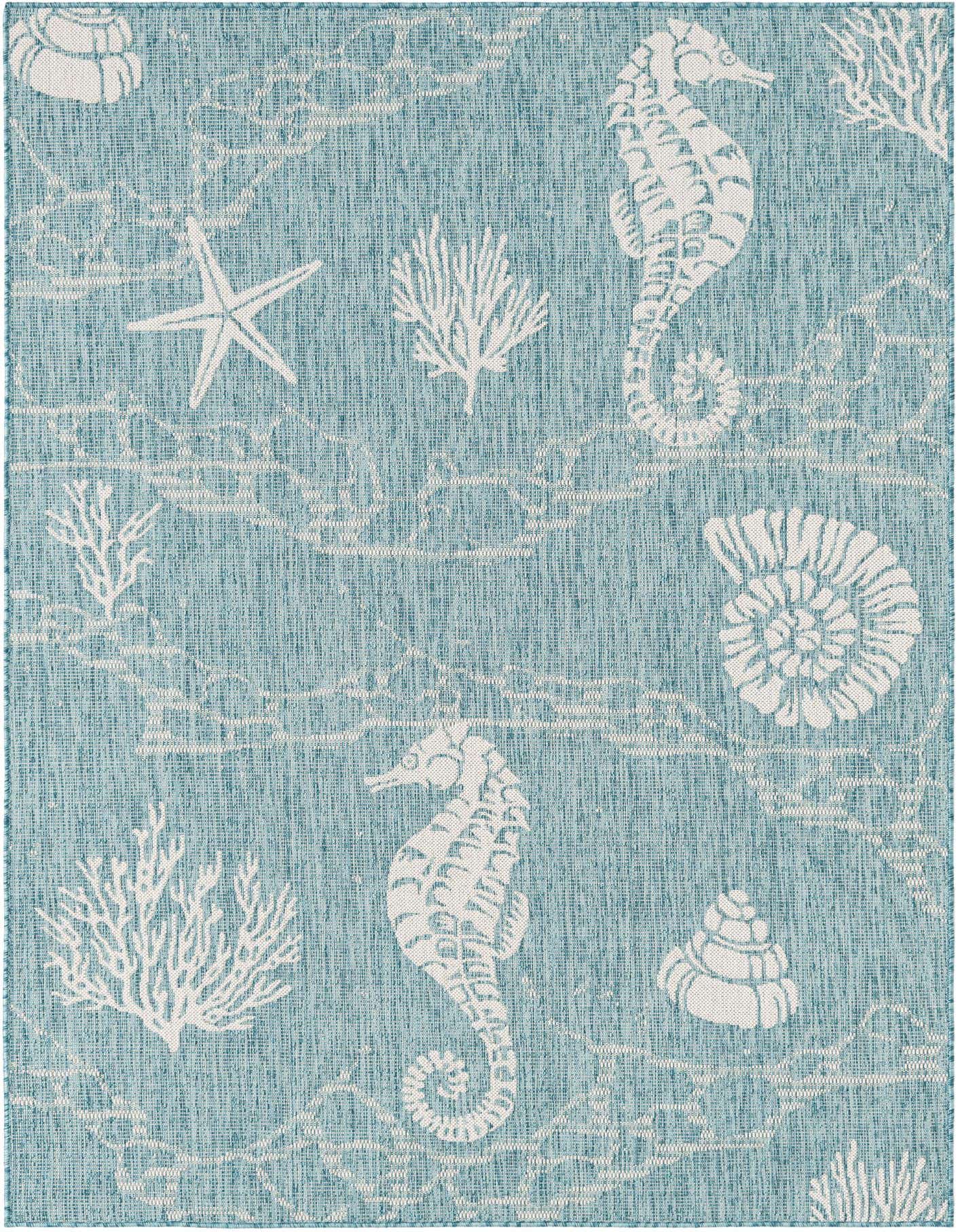 5' 3 x 8' Easy-Clean Coastal Indoor / Outdoor Rug