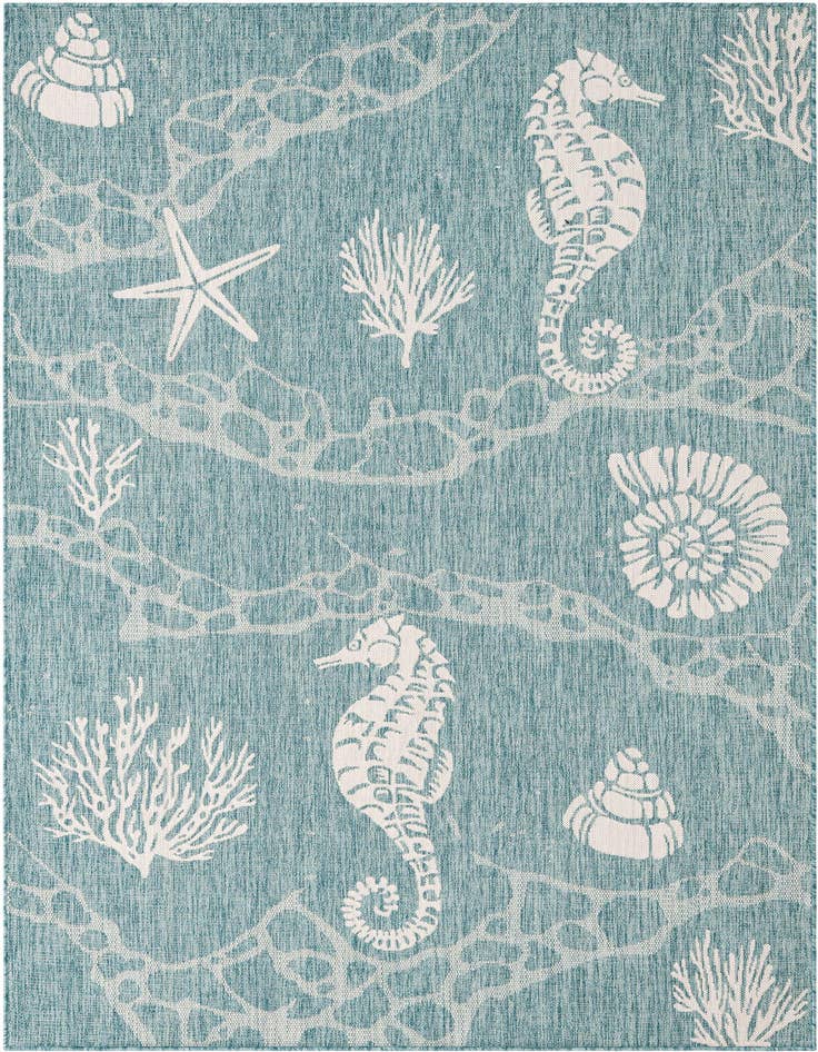 Detail image of 6' x 9' Easy-Clean Coastal Indoor / Outdoor Rug