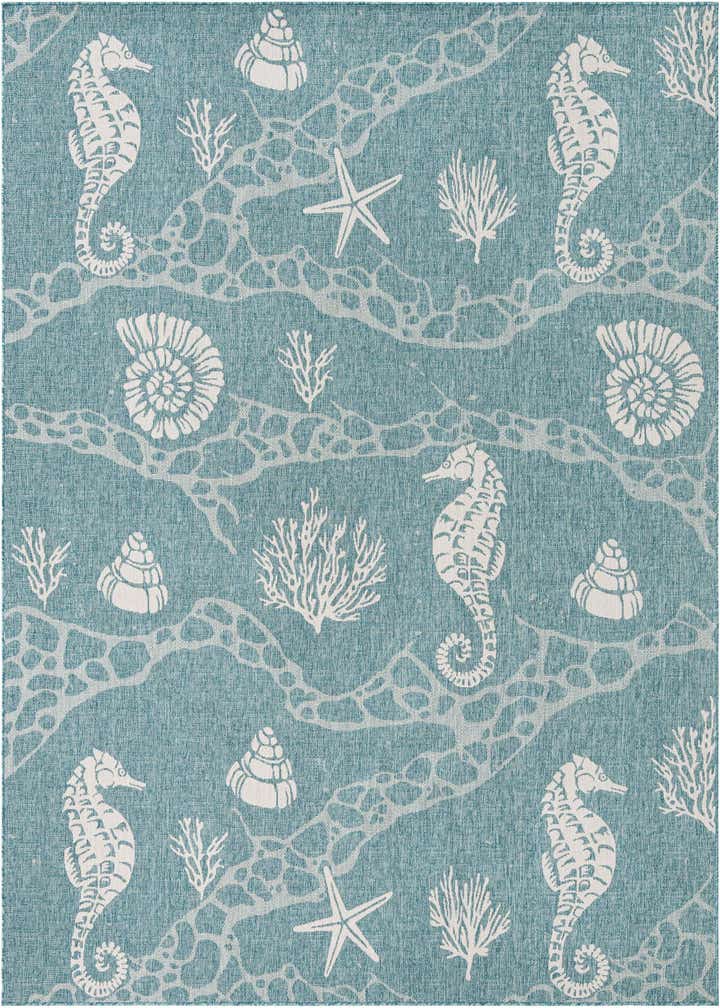 9' x 12' Easy-Clean Coastal Indoor / Outdoor Rug