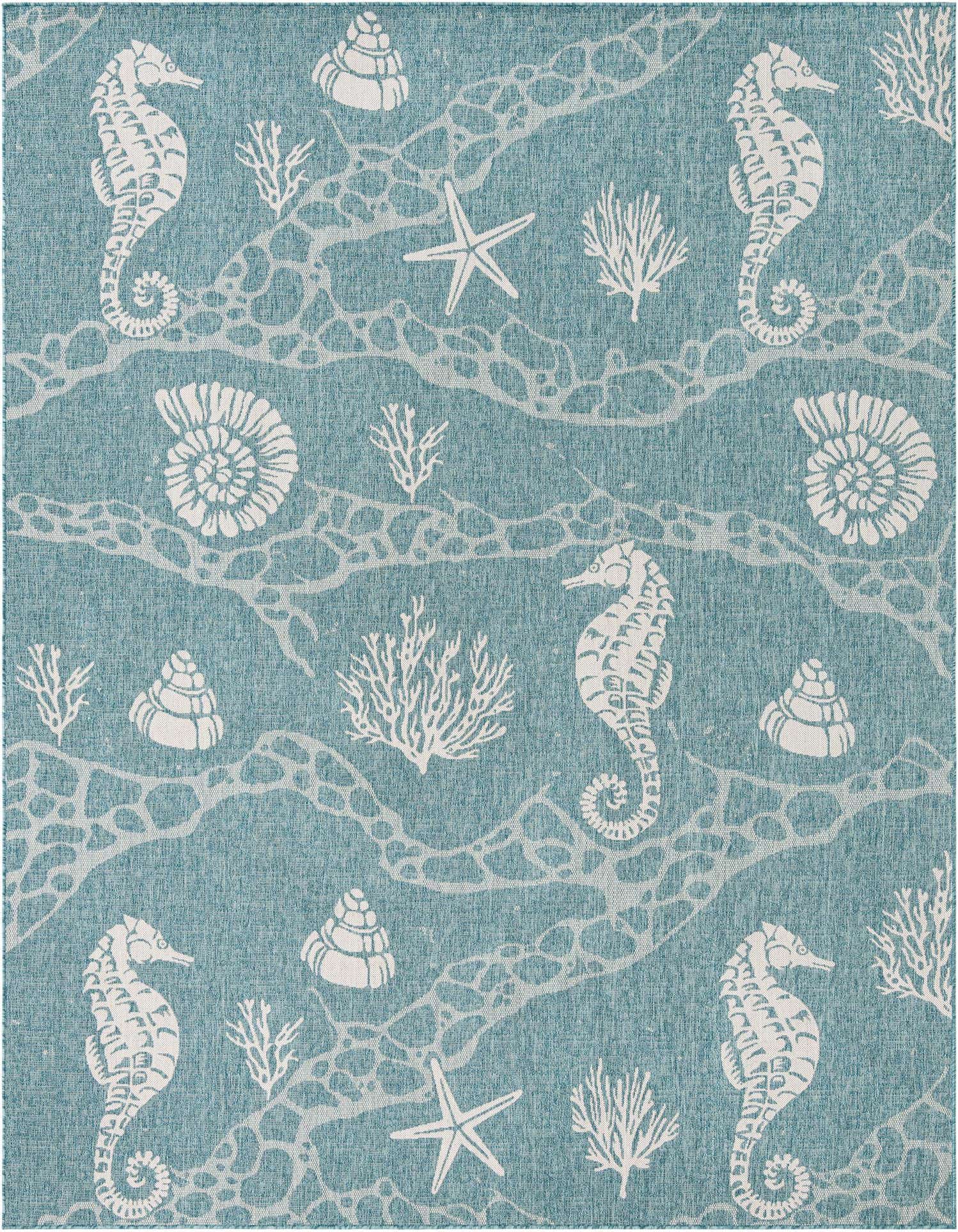 9' x 12' Easy-Clean Coastal Indoor / Outdoor Rug
