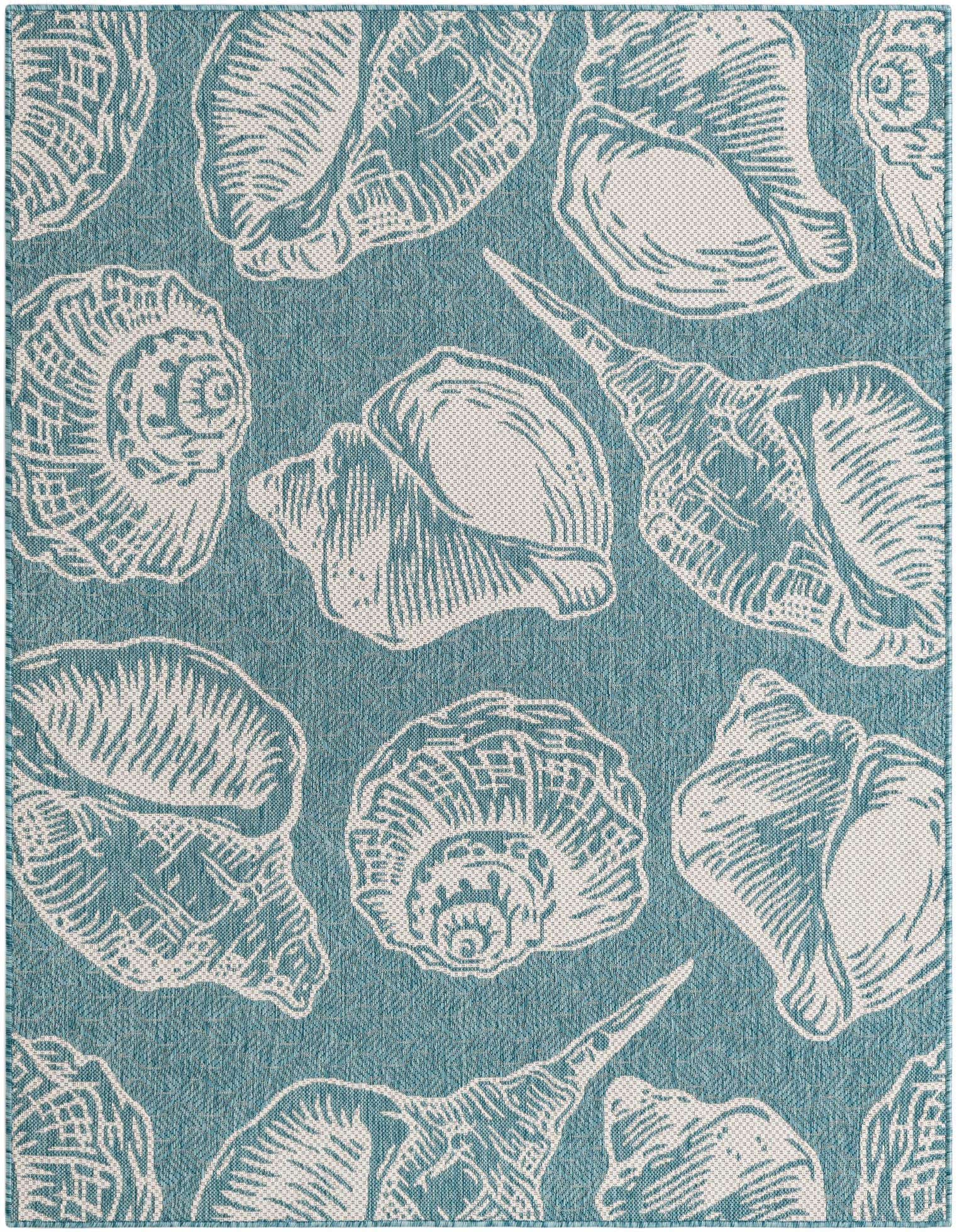 5' 3 x 7' Easy-Clean Coastal Indoor / Outdoor Rug
