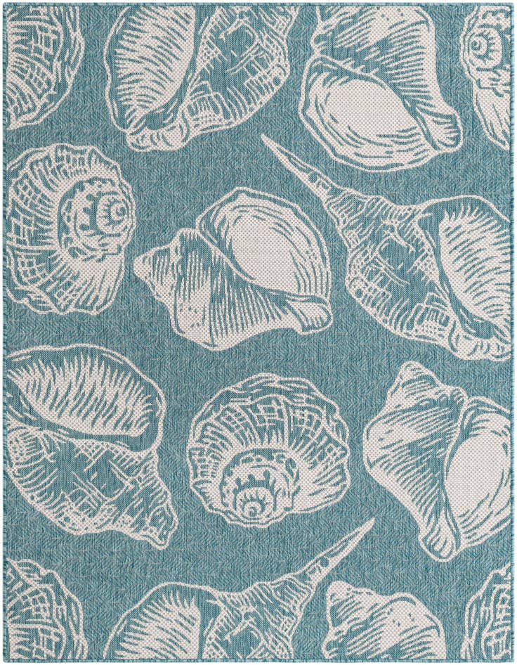 Detail image of 5' 3 x 7' Easy-Clean Coastal Indoor / Outdoor Rug