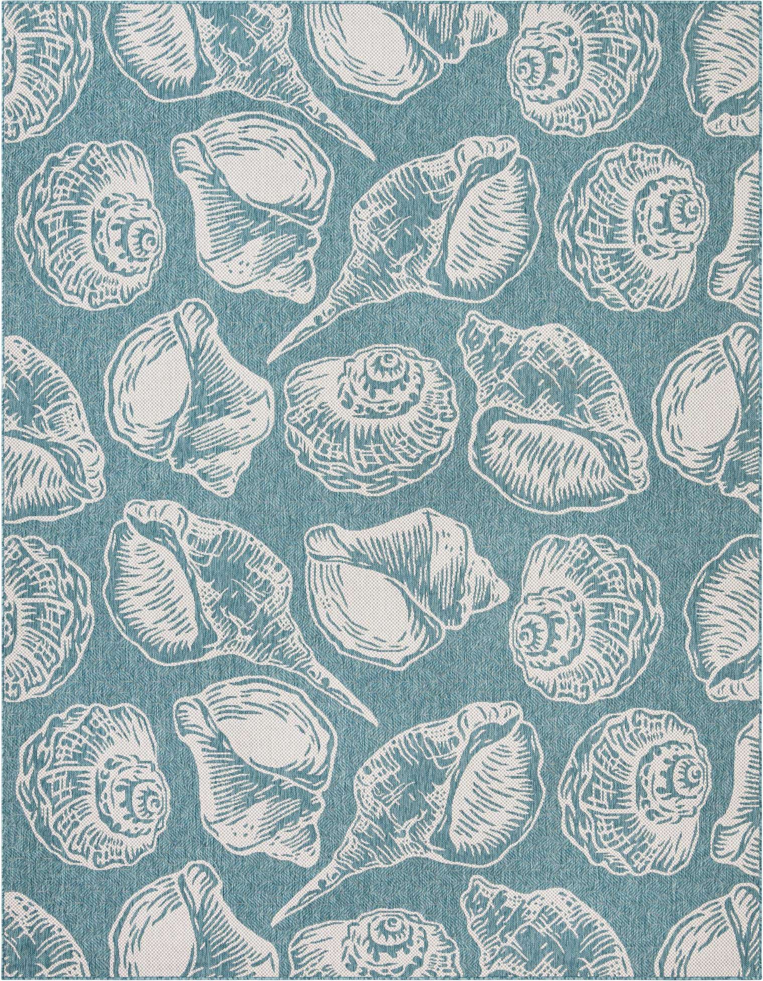 9' x 12' Easy-Clean Coastal Indoor / Outdoor Rug