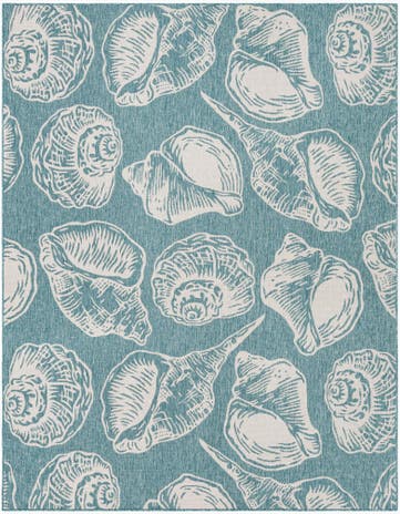 Aqua Easy-Clean Coastal Indoor / Outdoor Rug