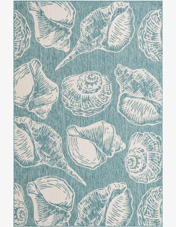 6' x 9' Easy-Clean Coastal Indoor / Outdoor Rug