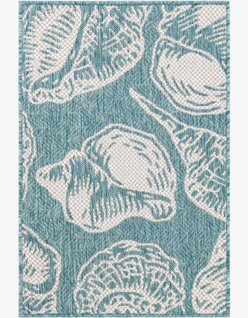 Aqua Easy-Clean Coastal Indoor / Outdoor Rug