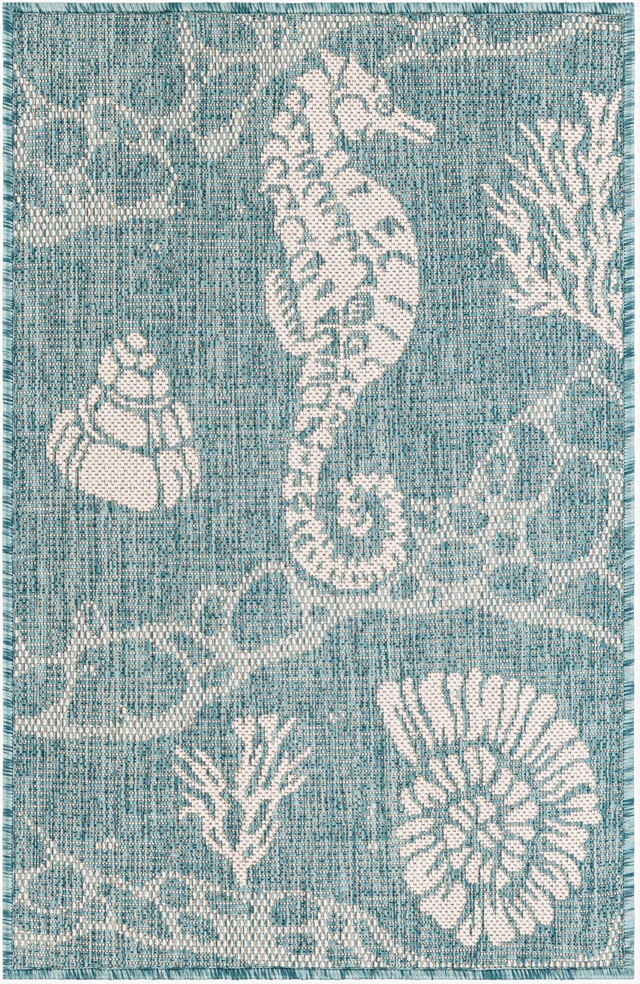 2' x 3'  Washable Coastal Indoor / Outdoor Rug