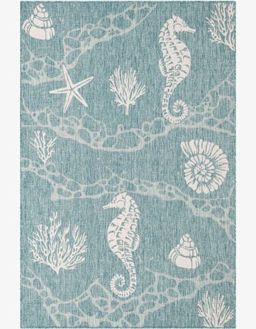 6' x 9' Easy-Clean Coastal Indoor / Outdoor Rug