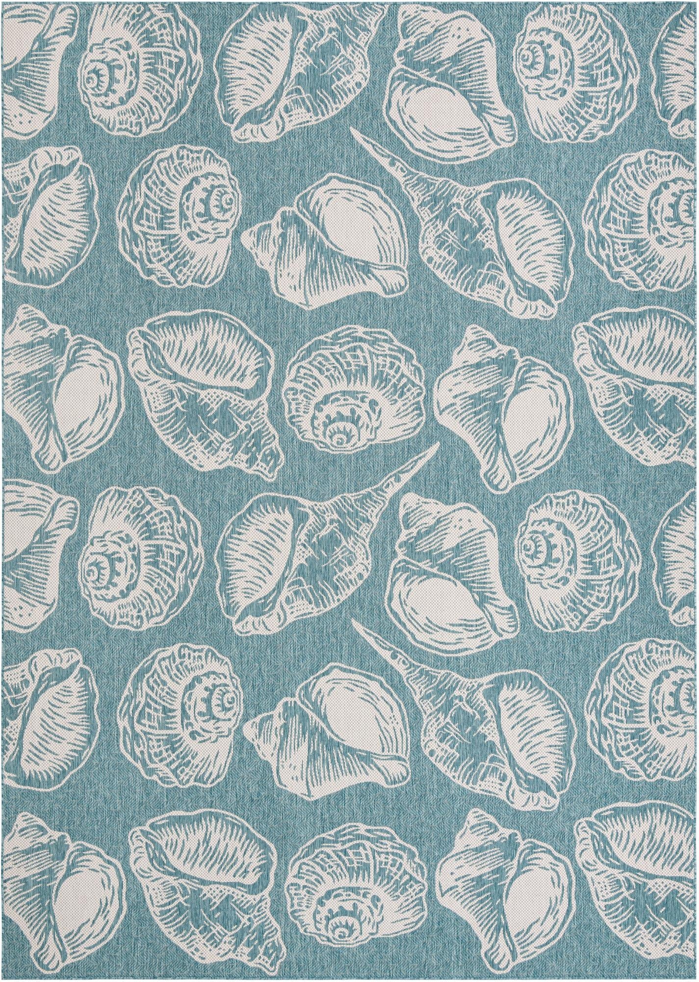 10' x 14'  Washable Coastal Indoor / Outdoor Rug