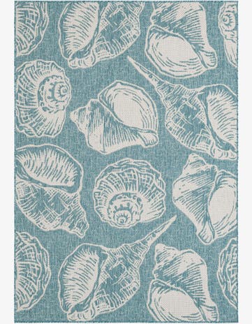 5' 3 x 8' Easy-Clean Coastal Indoor / Outdoor Rug