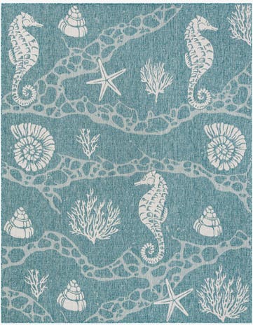 7' 10 x 10' Easy-Clean Coastal Indoor / Outdoor Rug