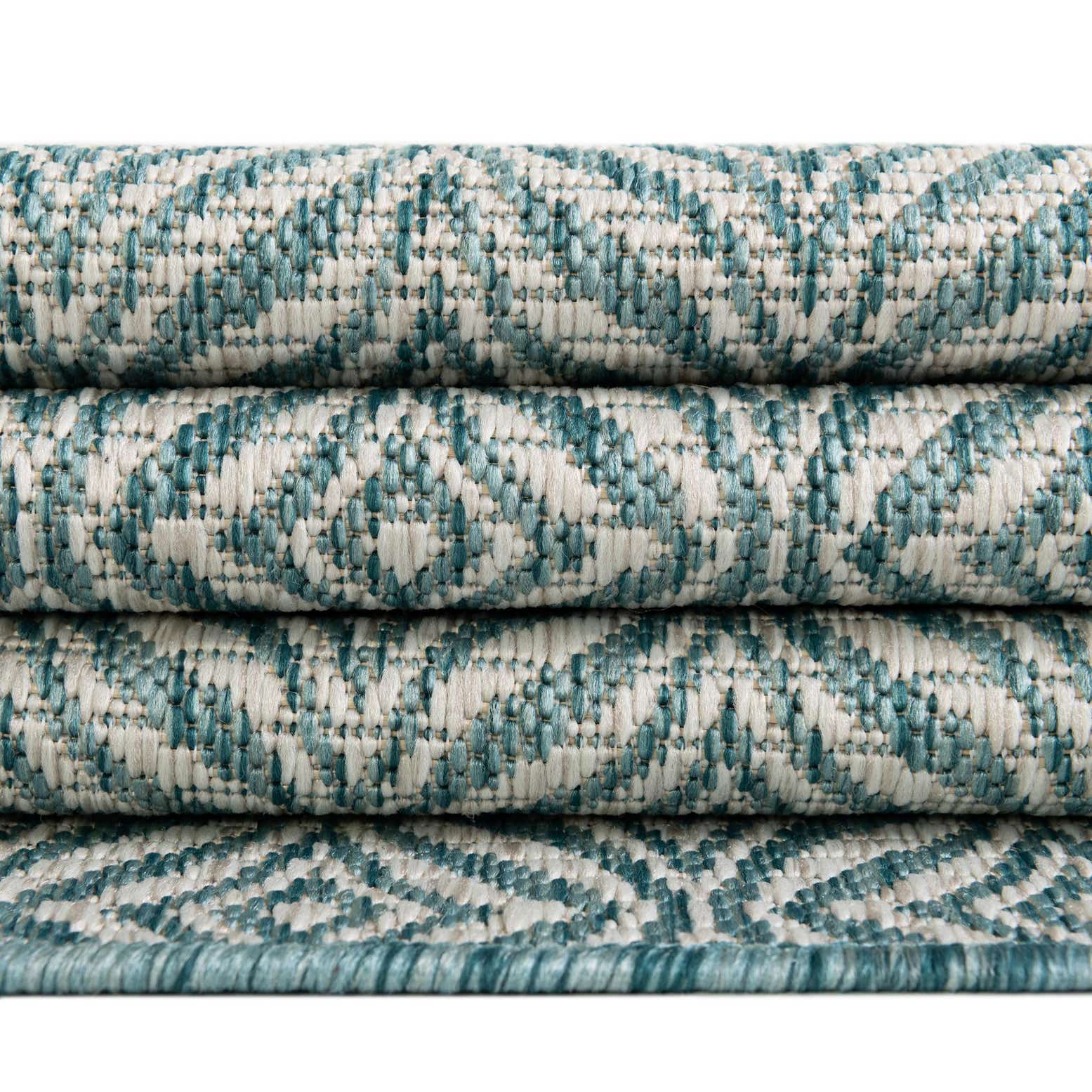 Custom Aqua Easy-Clean Lattice Indoor / Outdoor Rug