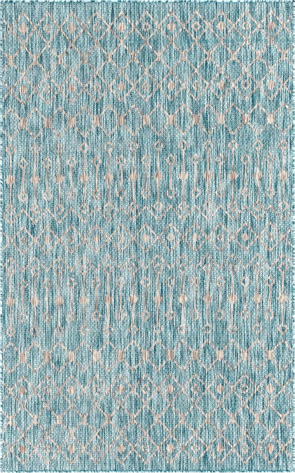 5' 3 x 8' Washable Lattice Indoor / Outdoor Rug