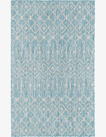 Aqua Easy-Clean Lattice Indoor / Outdoor Rug