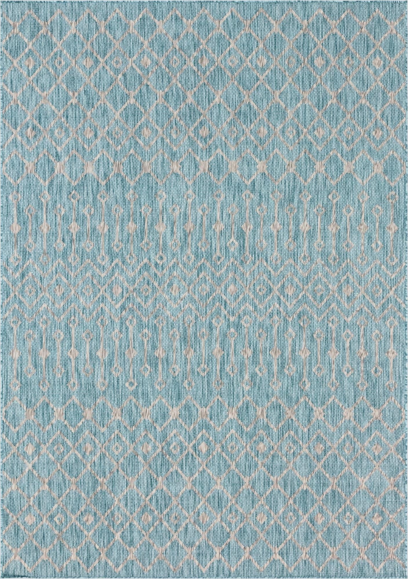 7' 10 x 11' Washable Lattice Indoor / Outdoor Rug