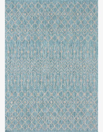 Aqua Easy-Clean Lattice Indoor / Outdoor Rug