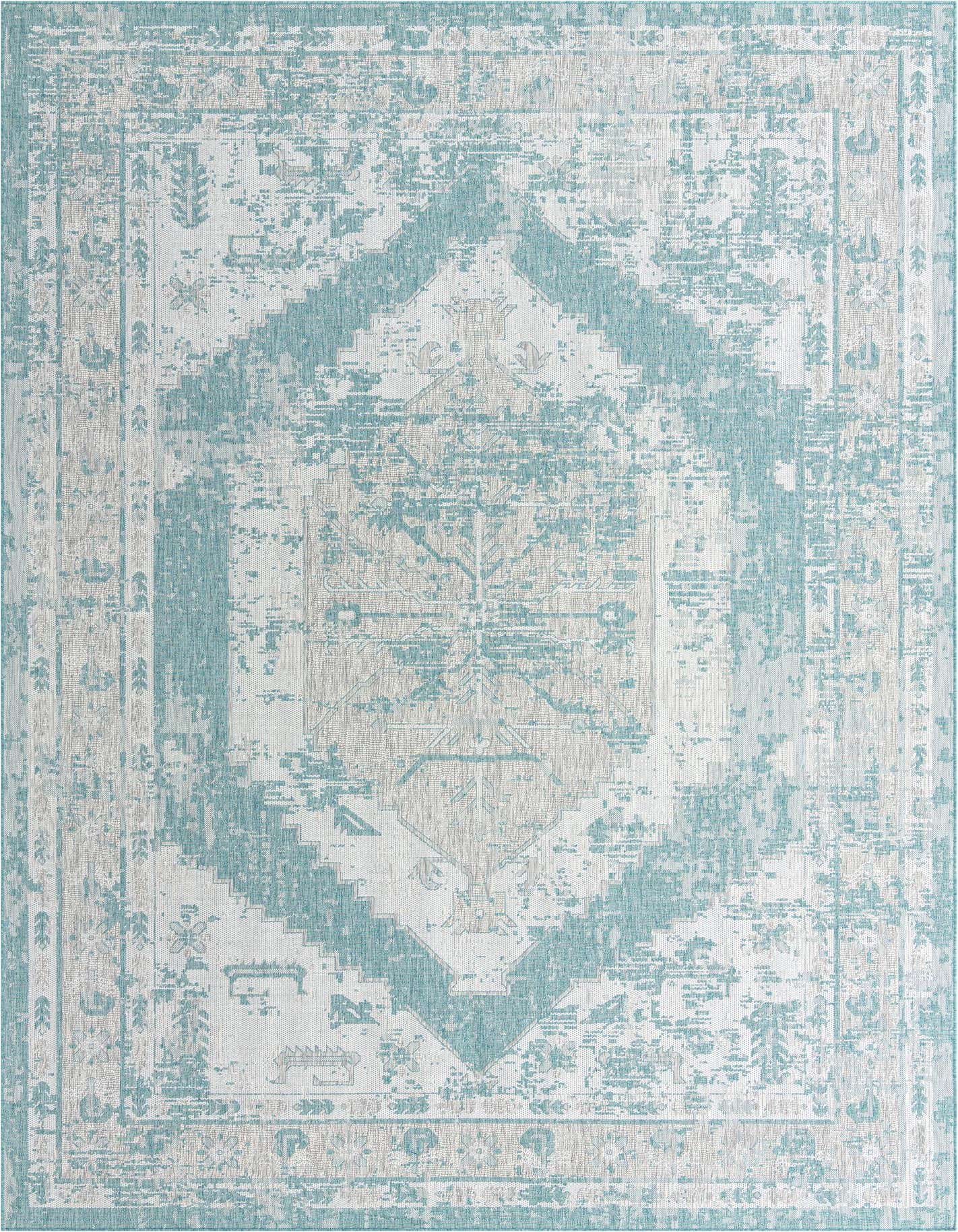 10' x 14' Easy-Clean Traditional Indoor / Outdoor Rug