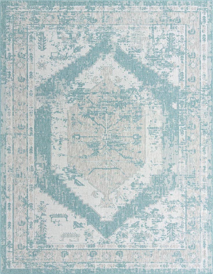 Detail image of 10' x 14' Easy-Clean Traditional Indoor / Outdoor Rug