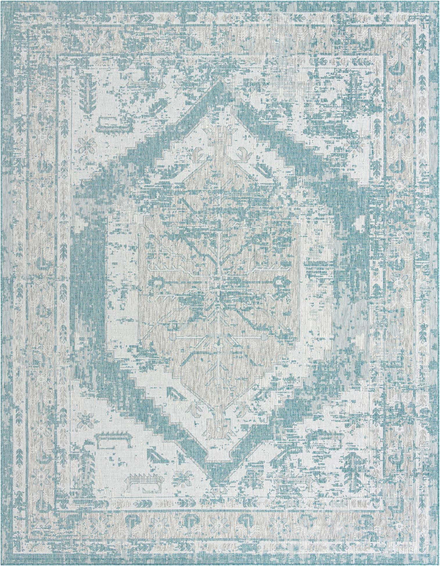 10' x 13' Easy-Clean Traditional Indoor / Outdoor Rug