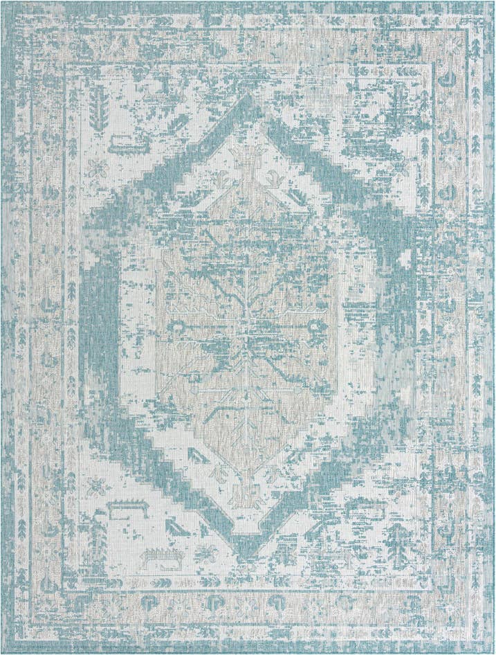 Detail image of 10' x 13' Easy-Clean Traditional Indoor / Outdoor Rug